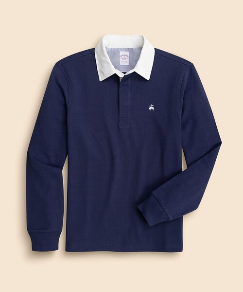 BROOKS BROTHERS(ブルックスブラザーズ)の「コットンジャージー GFロゴ ソリッド ラグビーシャツ(ポロシャツ・メンズ・ネイビー/バーガンディー・X-LARGE/SMALL/LARGE/MEDIUM)」の1枚目の写真