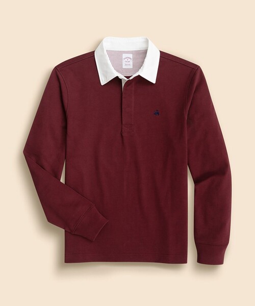 BROOKS BROTHERS(ブルックスブラザーズ)の「コットンジャージー GFロゴ ソリッド ラグビーシャツ(ポロシャツ・メンズ・ネイビー/バーガンディー・X-LARGE/SMALL/LARGE/MEDIUM)」の2枚目の写真