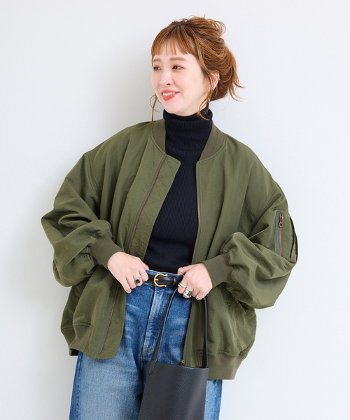 B.C STOCK(ベーセーストック)の「【WEB限定カラーあり】撥水MA-1(MA-1・レディース・ブラック/カーキ/ベージュ系その他・FREE)」の3枚目の写真