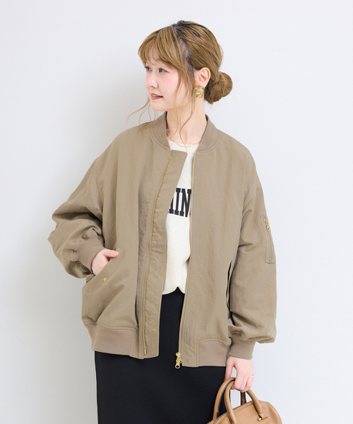 B.C STOCK(ベーセーストック)の「【WEB限定カラーあり】撥水MA-1(MA-1・レディース・ブラック/カーキ/ベージュ系その他・FREE)」の6枚目の写真