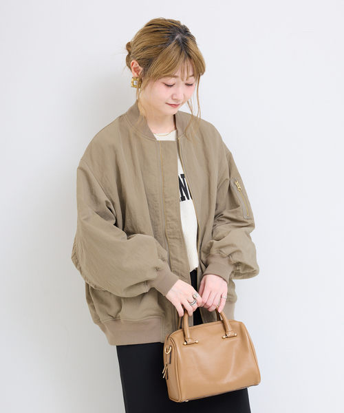 B.C STOCK(ベーセーストック)の「【WEB限定カラーあり】撥水MA-1(MA-1・レディース・ブラック/カーキ/ベージュ系その他・FREE)」の7枚目の写真