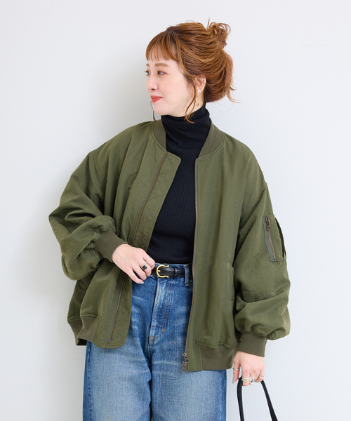 B.C STOCK(ベーセーストック)の「【WEB限定カラーあり】撥水MA-1(MA-1・レディース・ブラック/カーキ/ベージュ系その他・FREE)」の13枚目の写真