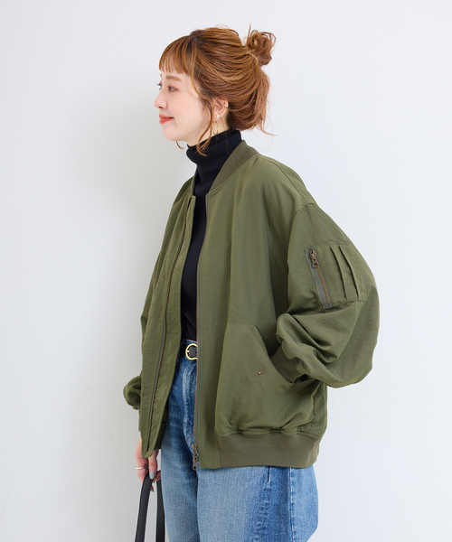B.C STOCK(ベーセーストック)の「【WEB限定カラーあり】撥水MA-1(MA-1・レディース・ブラック/カーキ/ベージュ系その他・FREE)」の14枚目の写真