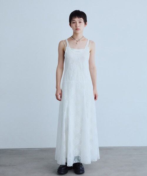 CODE A(コードエー)の「UKI UKI*CODE A|veil lace dress(ワンピース・レディース・ブラック/オフホワイト/ホワイト・00)」の5枚目の写真