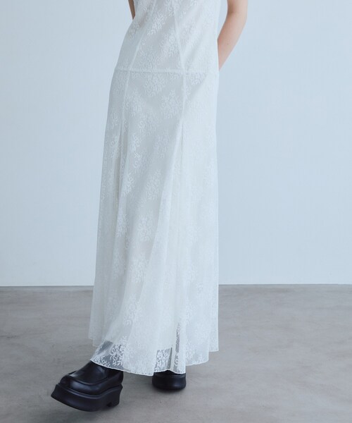 CODE A(コードエー)の「UKI UKI*CODE A|veil lace dress(ワンピース・レディース・ブラック/オフホワイト/ホワイト・00)」の9枚目の写真
