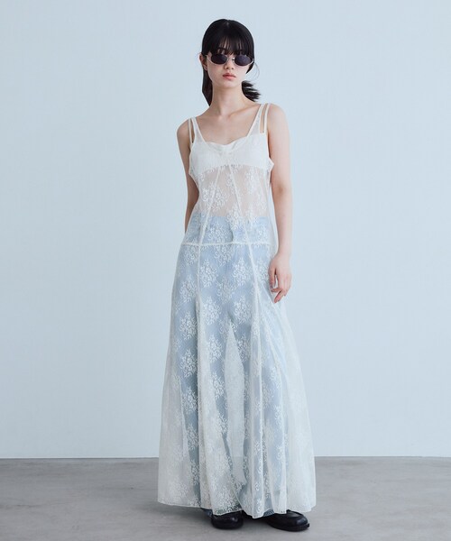 CODE A(コードエー)の「UKI UKI*CODE A|veil lace dress(ワンピース・レディース・ブラック/オフホワイト/ホワイト・00)」の13枚目の写真