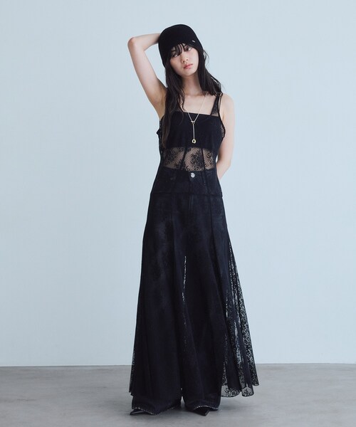 CODE A(コードエー)の「UKI UKI*CODE A|veil lace dress(ワンピース・レディース・ブラック/オフホワイト/ホワイト・00)」の19枚目の写真