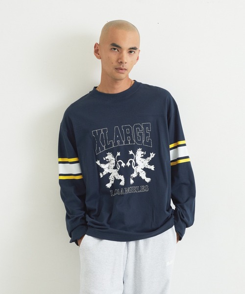 XLARGE(エクストララージ)の「FOOTBALL L/S TOP(Tシャツ/カットソー・メンズ・ホワイト/ネイビー/ブラック/グリーン・S/XL/L/M)」の4枚目の写真