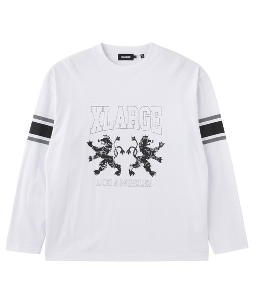 XLARGE(エクストララージ)の「FOOTBALL L/S TOP(Tシャツ/カットソー・メンズ・ホワイト/ネイビー/ブラック/グリーン・S/XL/L/M)」の1枚目の写真