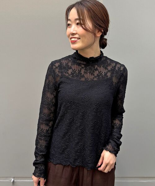 le.coeur blanc(ルクールブラン)の「レースタートル(Tシャツ/カットソー・レディース・ブラック/オフホワイト・38)」の14枚目の写真