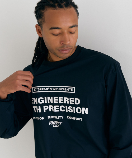 AIRIT(アイリット)の「エアドライ ユーティリティ LS AM1243 BK(Tシャツ/カットソー・メンズ・ブラック・X-LARGE/XX-LARGE/XXX-LARGE)」の2枚目の写真