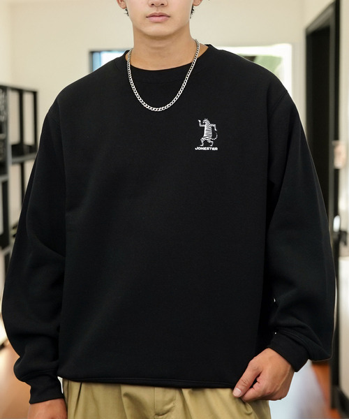 Ammie(アミー)の「刺繍ワンポイントスウェットトレーナー(スウェット・メンズ・ホワイト系9/ブラック系8/ホワイト系8/ブラック系9・LL/L/M)」の7枚目の写真