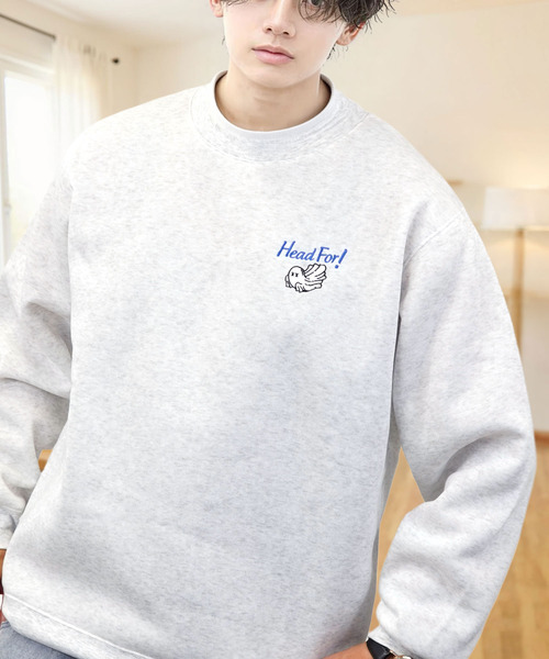 Ammie(アミー)の「刺繍ワンポイントスウェットトレーナー(スウェット・メンズ・ホワイト系9/ブラック系8/ホワイト系8/ブラック系9・LL/L/M)」の12枚目の写真