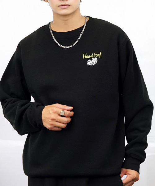 Ammie(アミー)の「刺繍ワンポイントスウェットトレーナー(スウェット・メンズ・ホワイト系9/ブラック系8/ホワイト系8/ブラック系9・LL/L/M)」の14枚目の写真