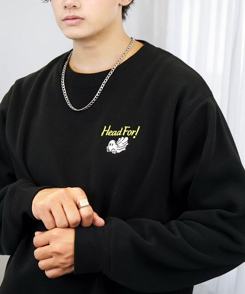 Ammie(アミー)の「刺繍ワンポイントスウェットトレーナー(スウェット・メンズ・ホワイト系9/ブラック系8/ホワイト系8/ブラック系9・LL/L/M)」の16枚目の写真