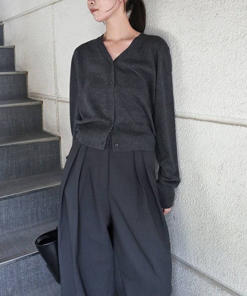 TODAYFUL（トゥデイフル）の「[TODAYFUL/トゥデイフル]Cotton Cashmere Cardigan/コットンカシミヤカーディガン/カーディガン（カーディガン/ボレロ・レディース・ブラック/ブラウン/グレー・FREE）」の11枚目の写真