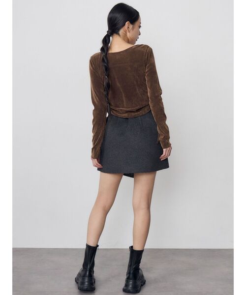 MURUA(ムルーア)の「【セットアップ対応】ヘリンボンミニスカート 冬服(スカート・レディース・パープル/ブラック・2/1)」の13枚目の写真
