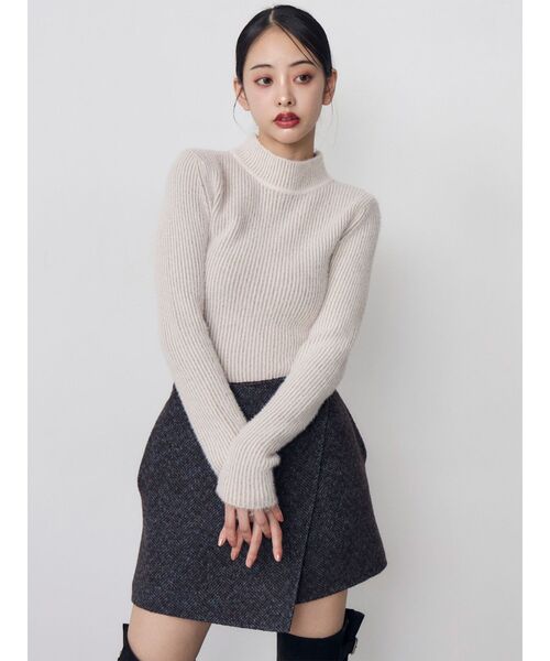 MURUA(ムルーア)の「【セットアップ対応】ヘリンボンミニスカート 冬服(スカート・レディース・パープル/ブラック・2/1)」の21枚目の写真