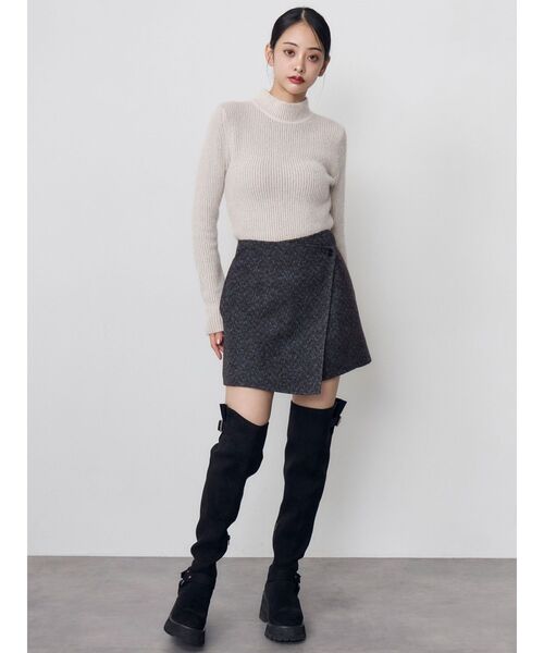 MURUA(ムルーア)の「【セットアップ対応】ヘリンボンミニスカート 冬服(スカート・レディース・パープル/ブラック・2/1)」の22枚目の写真