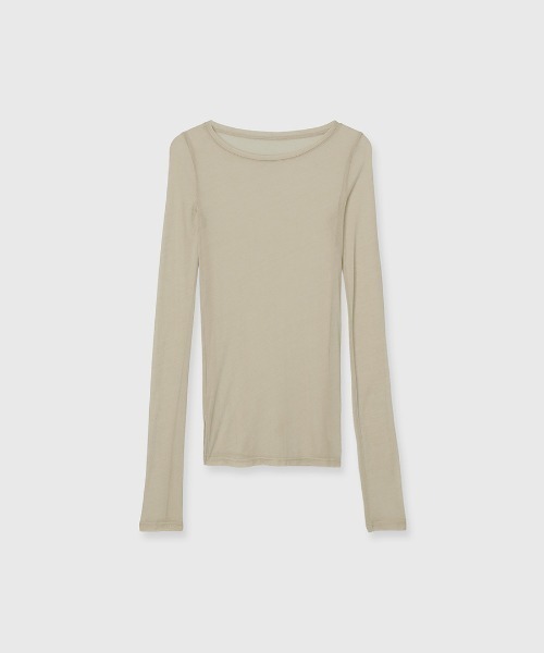 anuans(アニュアンス)の「シアーロングスリーブTシャツ(Tシャツ/カットソー・レディース・ベージュ/グレー/ホワイト/ブラウン/ブラック・FREE)」の10枚目の写真