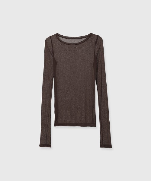 anuans(アニュアンス)の「シアーロングスリーブTシャツ(Tシャツ/カットソー・レディース・ベージュ/グレー/ホワイト/ブラウン/ブラック・FREE)」の11枚目の写真