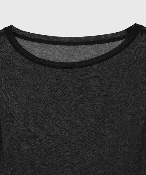 anuans(アニュアンス)の「シアーロングスリーブTシャツ(Tシャツ/カットソー・レディース・ベージュ/グレー/ホワイト/ブラウン/ブラック・FREE)」の13枚目の写真