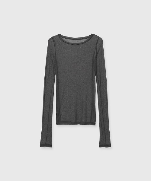 anuans(アニュアンス)の「シアーロングスリーブTシャツ(Tシャツ/カットソー・レディース・ベージュ/グレー/ホワイト/ブラウン/ブラック・FREE)」の9枚目の写真
