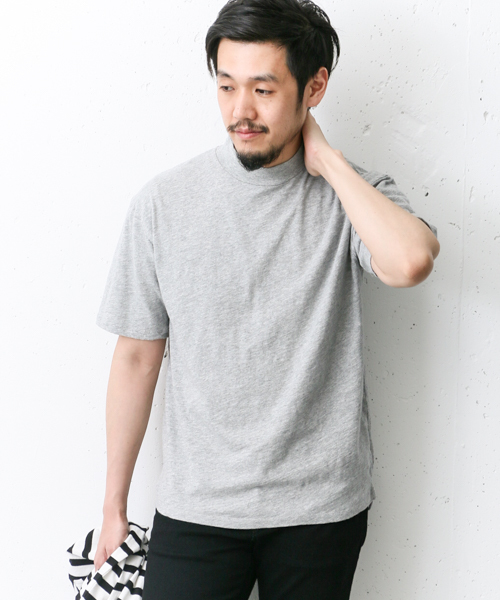 URBAN RESEARCH DOORS MENS（アーバンリサーチ ドアーズ メンズ）の「DOORS スラブ天竺モックネックTee（Tシャツ/カットソー・メンズ・ネイビー/ブラック/グレー/オフホワイト・38/40）」の3枚目の写真