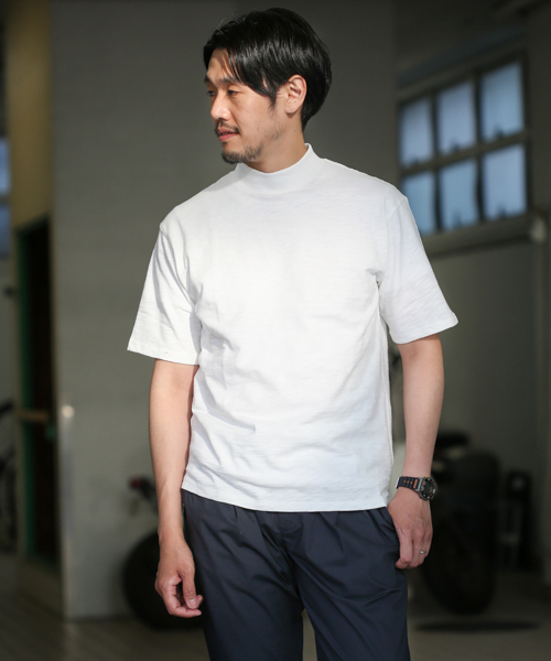URBAN RESEARCH DOORS MENS（アーバンリサーチ ドアーズ メンズ）の「DOORS スラブ天竺モックネックTee（Tシャツ/カットソー・メンズ・ネイビー/ブラック/グレー/オフホワイト・38/40）」の2枚目の写真