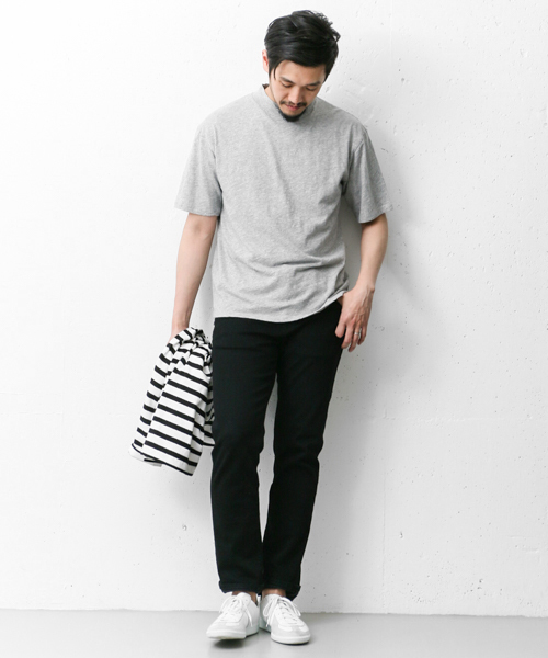URBAN RESEARCH DOORS MENS（アーバンリサーチ ドアーズ メンズ）の「DOORS スラブ天竺モックネックTee（Tシャツ/カットソー・メンズ・ネイビー/ブラック/グレー/オフホワイト・38/40）」の19枚目の写真