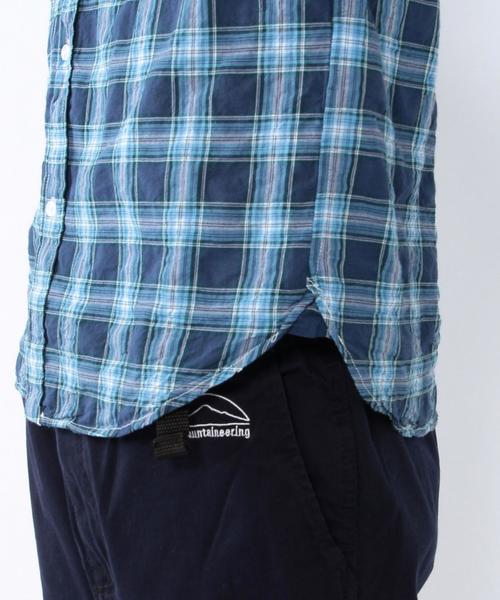 coen（コーエン）の「シャーリングチェック七分袖シャツ（シャツ/ブラウス・メンズ・レッド/ネイビー・SMALL/X-SMALL/MEDIUM/X-LARGE/LARGE）」の7枚目の写真