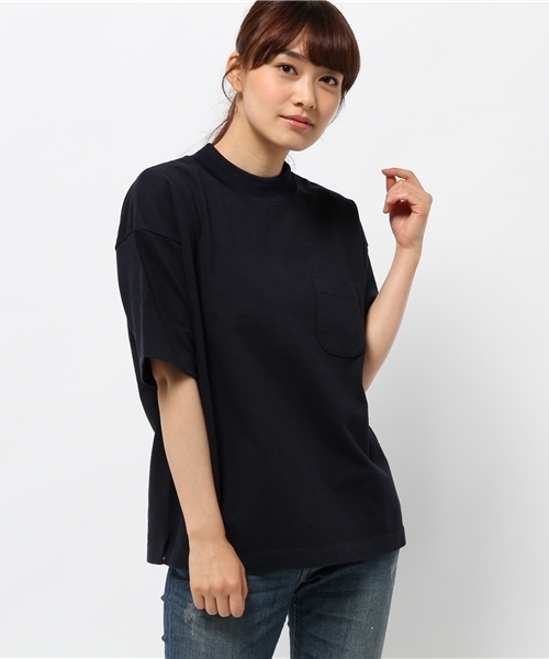 KICS DOCUMENT.(キクス ドキュメント)の「リブ衿 ヘビーコットン ポケットTシャツ(Tシャツ/カットソー・レディース・Navy・3)」の1枚目の写真