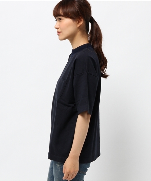 KICS DOCUMENT.(キクス ドキュメント)の「リブ衿 ヘビーコットン ポケットTシャツ(Tシャツ/カットソー・レディース・Navy・3)」の7枚目の写真