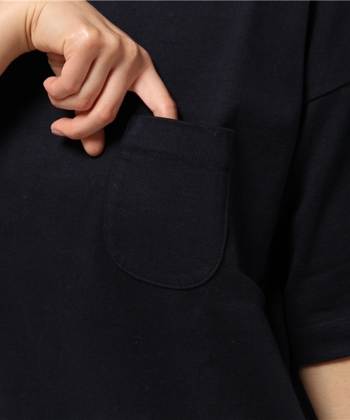 KICS DOCUMENT.(キクス ドキュメント)の「リブ衿 ヘビーコットン ポケットTシャツ(Tシャツ/カットソー・レディース・Navy・3)」の3枚目の写真