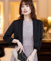 大人の女性の雰囲気醸し出すショールカラー ボレロ 結婚式対応 オケージョン 