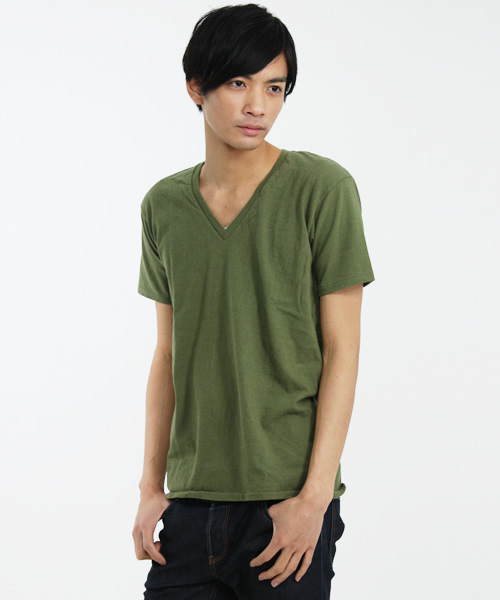 SHIPS JET BLUE（シップスジェットブルー）の「TUBE V/NECK TEE（Tシャツ/カットソー・メンズ・グレー/ブラック/ピンク/レッド/イエロー/オリーブ/ブルー/ホワイト・SMALL/MEDIUM/LARGE）」の5枚目の写真