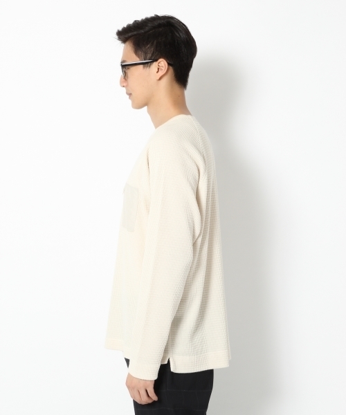 GLOBAL WORK（グローバルワーク）の「ヘビーワッフル長袖Ｔ/728401（Tシャツ/カットソー・メンズ・オフホワイト/ブラック/カーキ・X-LARGE/LARGE/MEDIUM/SMALL）」の14枚目の写真