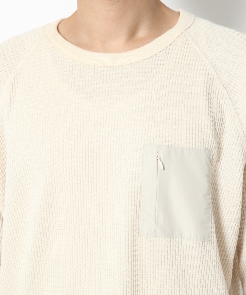GLOBAL WORK（グローバルワーク）の「ヘビーワッフル長袖Ｔ/728401（Tシャツ/カットソー・メンズ・オフホワイト/ブラック/カーキ・X-LARGE/LARGE/MEDIUM/SMALL）」の5枚目の写真
