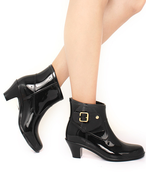 RANDA（ランダ）の「ヒールレインブーツ（レインシューズ・レディース・ブラック/グレー・M/LL/S/L）」の3枚目の写真