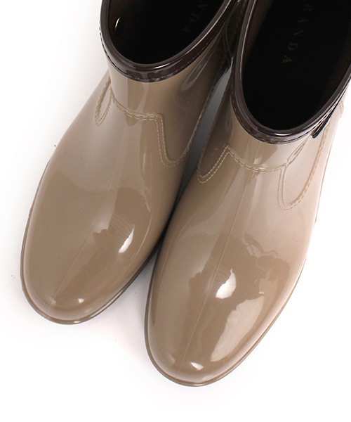 RANDA（ランダ）の「ヒールレインブーツ（レインシューズ・レディース・ブラック/グレー・M/LL/S/L）」の4枚目の写真