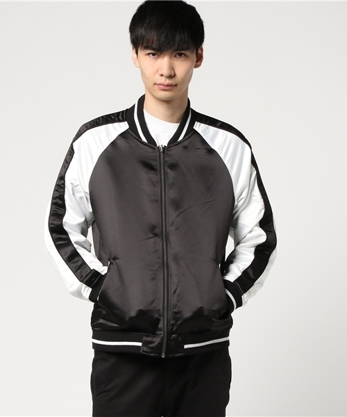 Burner（バーナー）の「【01 BURNER SELECT】リバーシブルスカジャン（ブルゾン・メンズ・ブルー系その他/ブラック×ホワイト・L/M）」の2枚目の写真