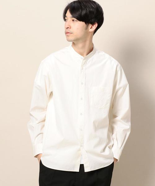 BEAUTY&YOUTH UNITED ARROWS（ビューティーアンドユースユナイテッドアローズ）の「BY ブロード バンドカラー シャツ ◆（シャツ/ブラウス・メンズ・グレー/ナチュラル・SMALL/X-LARGE/LARGE/X-SMALL/MEDIUM）」の2枚目の写真