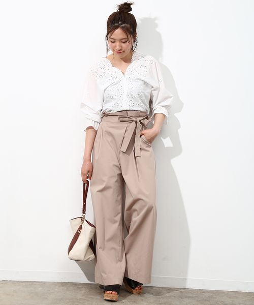 VIS（ビス）の「足長ワイドパンツ（その他パンツ・レディース・カーキ/ベージュ/ネイビー・S/M）」の8枚目の写真