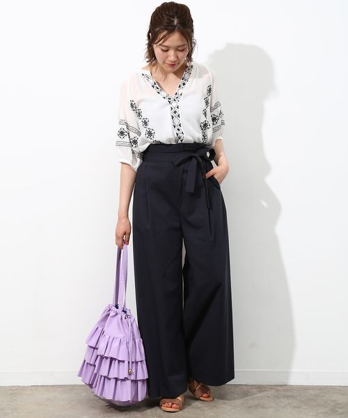 VIS（ビス）の「足長ワイドパンツ（その他パンツ・レディース・カーキ/ベージュ/ネイビー・S/M）」の9枚目の写真