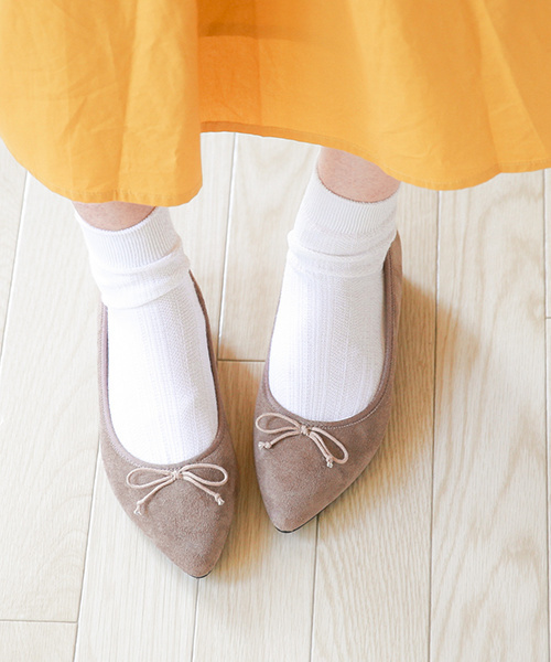 welleg（ウェレッグ）の「2.5cmヒール ポインテッドトゥ バレエシューズ（バレエシューズ・レディース・ブラック系その他/ブラック系その他2/レッド系その他/ブラック/グレー/ブラウン系その他/ブラウン/レッド系その他2/レッド/ワインレッド/グリーン系その他2/モスグリーン/ネイビー/ピンク系その他・36/37/39/38/41/34/35/40）」の7枚目の写真