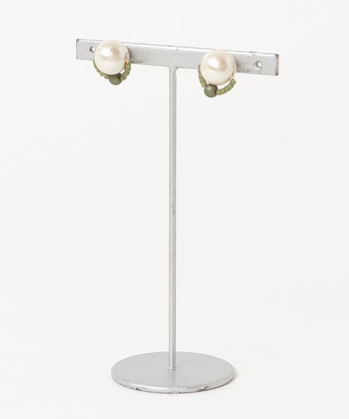 TONE SELECT GOODS(トーンセレクトグッズ)の「【nocca】【14kgf】matte pearl pierce(ピアス(両耳用)・レディース・シルバー系その他/その他/グリーン系その他・FREE)」の2枚目の写真