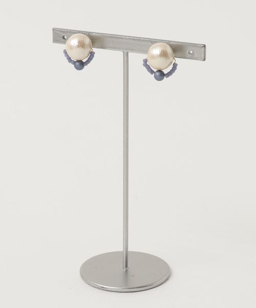 TONE SELECT GOODS(トーンセレクトグッズ)の「【nocca】【14kgf】matte pearl pierce(ピアス(両耳用)・レディース・シルバー系その他/その他/グリーン系その他・FREE)」の1枚目の写真