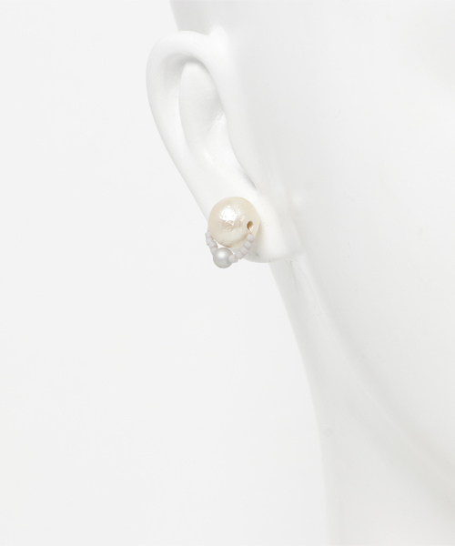 TONE SELECT GOODS(トーンセレクトグッズ)の「【nocca】【14kgf】matte pearl pierce(ピアス(両耳用)・レディース・シルバー系その他/その他/グリーン系その他・FREE)」の5枚目の写真