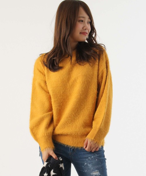 【Burner for women】Nyシャギー 袖バルーン ニット,. 【Burner for women】Nyシャギー 袖バルーン ニット,.