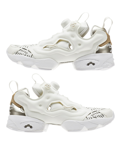 Reebok（リーボック）の「インスタポンプフューリー カットアウト INSTAPUMP FURY CUTOUTS（スニーカー・レディース・ホワイト/ブラック×ゴールド・24.5cm/25.0cm/26.0cm/27.5cm/23.0cm/28.0cm/25.5cm/27.0cm/26.5cm/23.5cm/24.0cm）」の8枚目の写真
